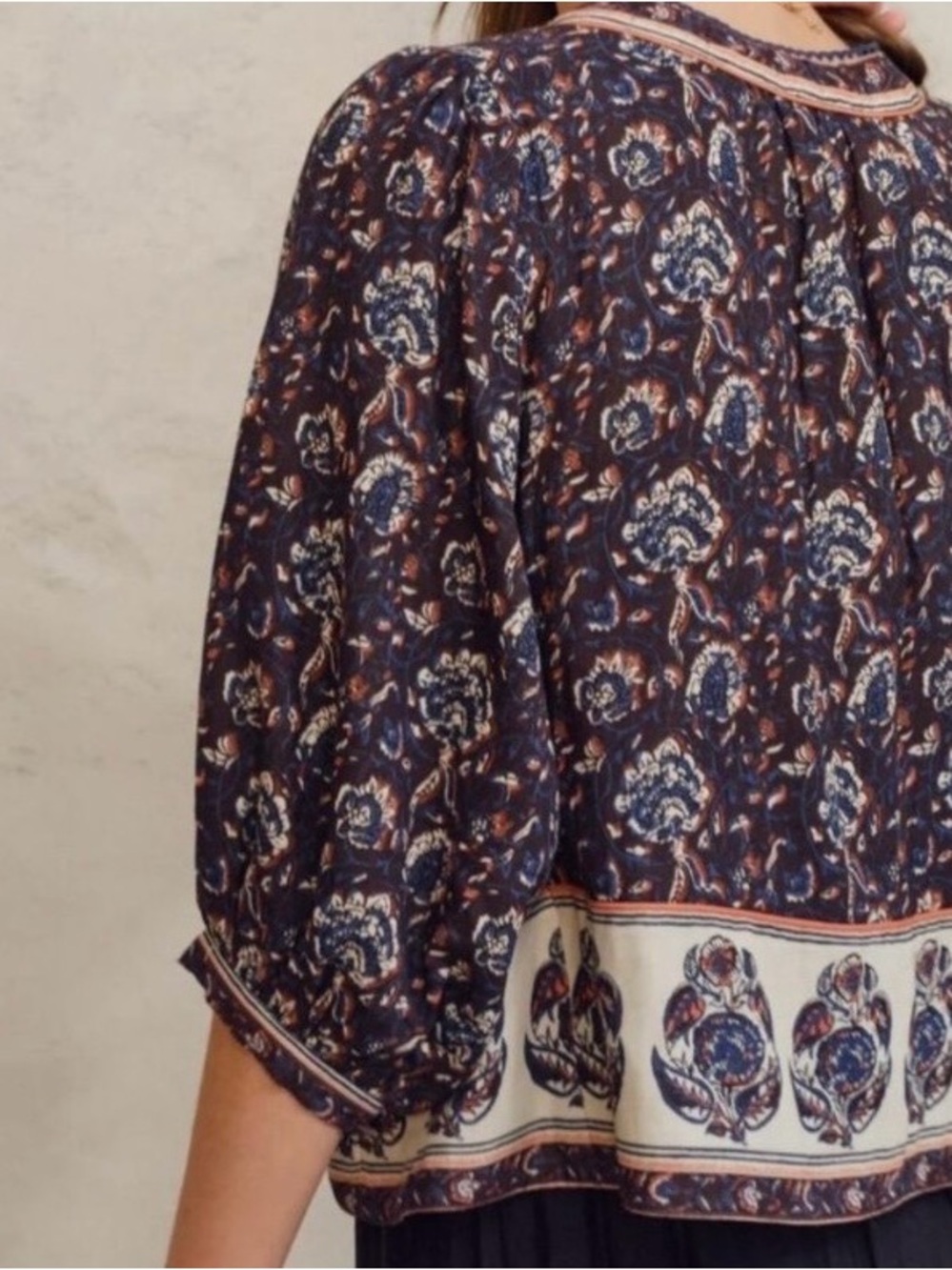 M.A.B.E. 100% Cotton Boho Floral Jacket – Size Medium